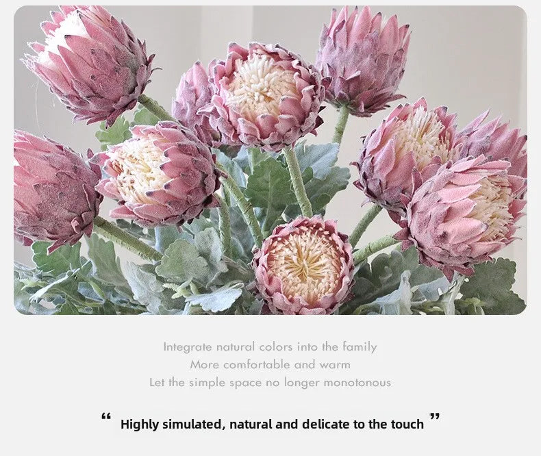Artificial King Protea Flower – 25 Inch Faux Botanical for Home Wedding Decor