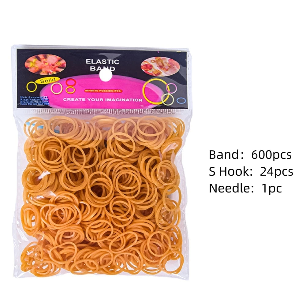 Elastic Loom Bands – Colorful DIY Jewelry Making Kit for Kids Crafts