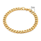 Stainless Steel Cuban Link Bracelet – 3-11mm Biker Jewelry for Men and Women