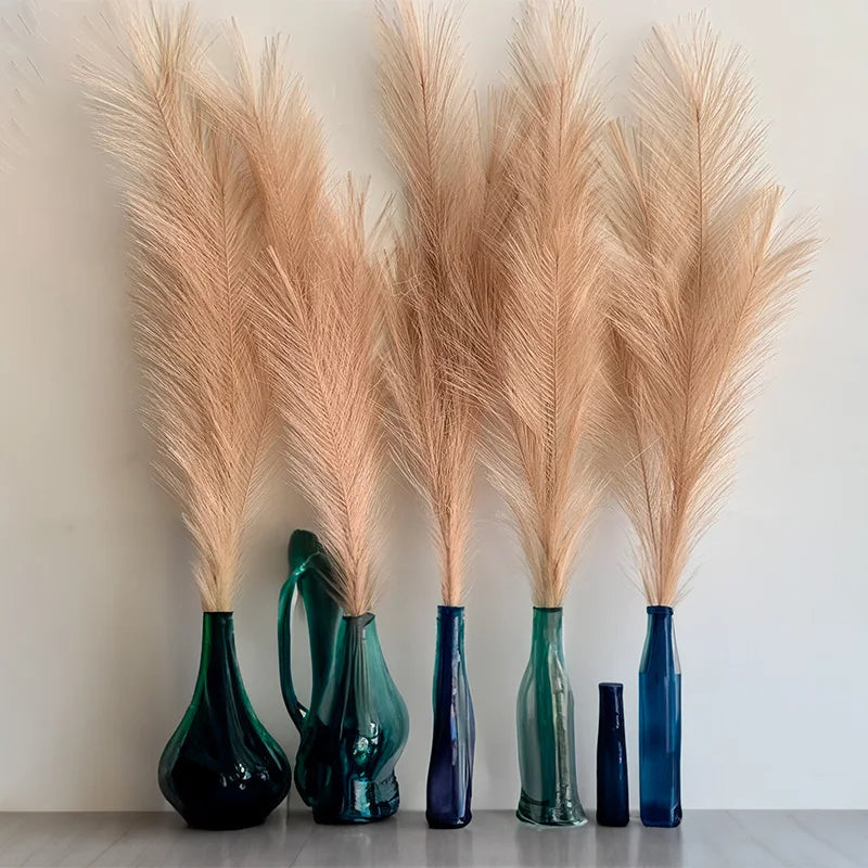 Faux Pampas Grass Decor – 39-inch Fluffy Reed Bouquet for Boho Home Wedding