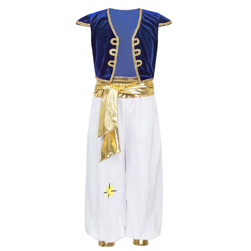 Boys Arabian Prince Costume – Vest and Pant Set for Halloween Cosplay