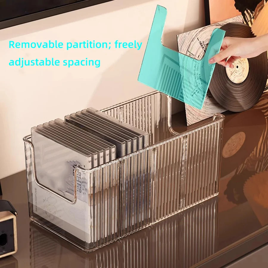 Desktop Vinyl Record Storage Rack – Metal Display Stand for Album Collection