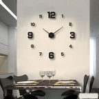 Frameless DIY Wall Clock – Modern Silent Decal for Home and Office Decor