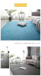 Coral Velvet Area Rug – Soft Rectangular Mat for Living Room and Bedroom