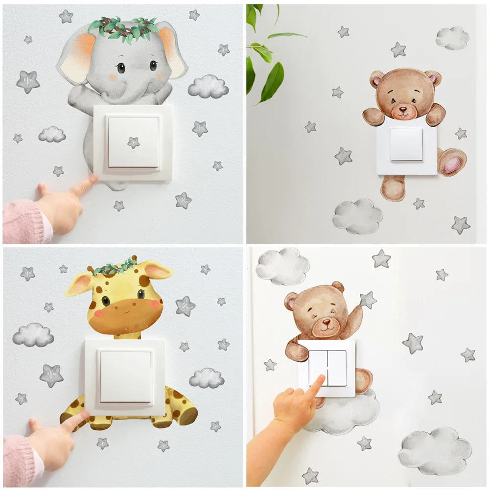 Animal Wall Decals – Self-Adhesive Nursery Stickers for Kids Bedroom Decor