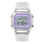 Transparent Digital Sport Wristwatch – Unisex Timepiece for Kids and Adults