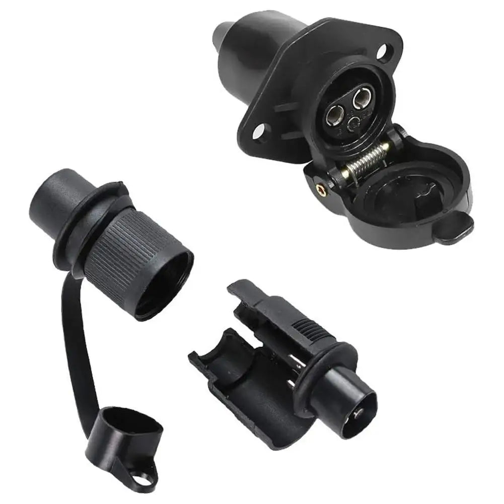 12V 3Pin Trailer Socket – Round Pole Connector for Caravans Trucks and Boats