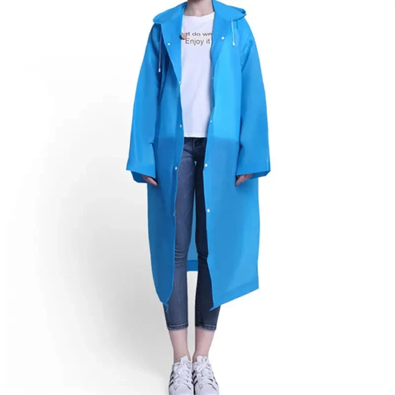 Heavy Duty Waterproof Raincoat – Thickened Hooded Poncho for Outdoor Travel