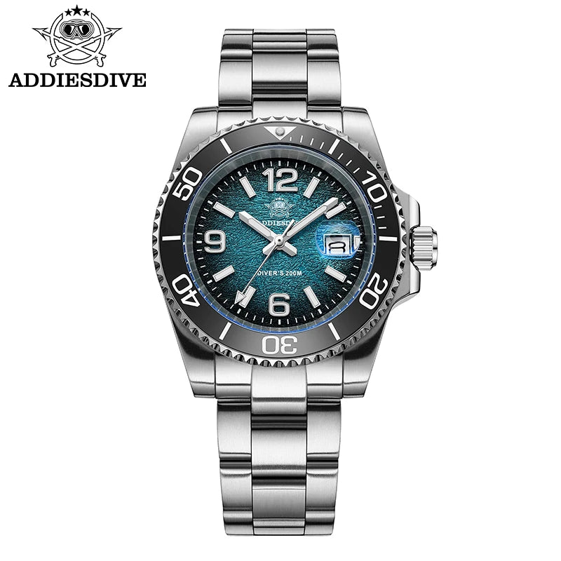 ADDIESDIVE 41mm Men's Diving Watch – Stainless Steel Quartz for Scuba Diving