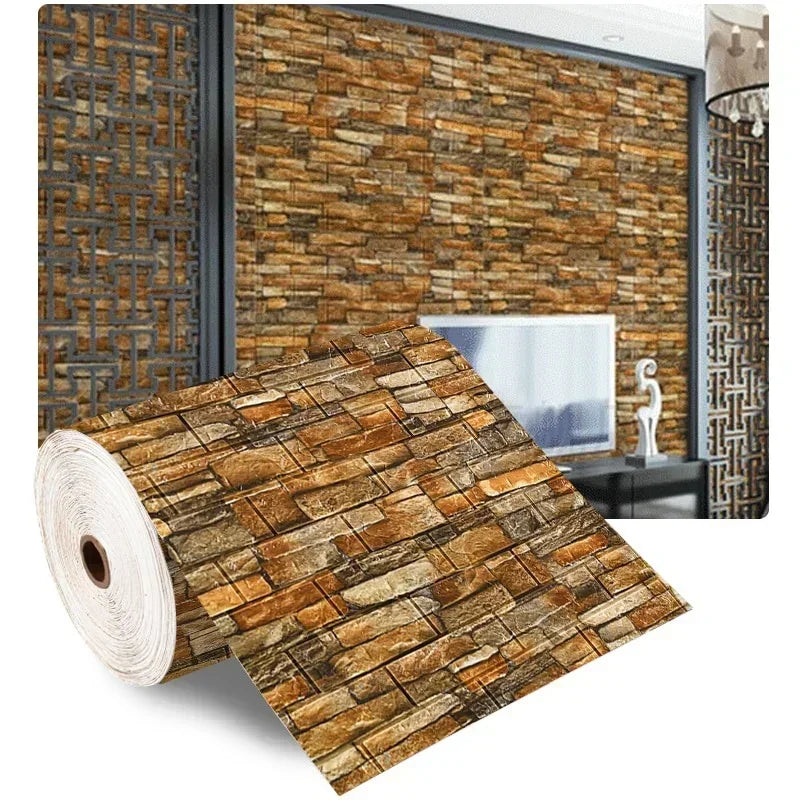3D Self-Adhesive Brick Wallpaper – Peel and Stick Decor for Home DIY Projects