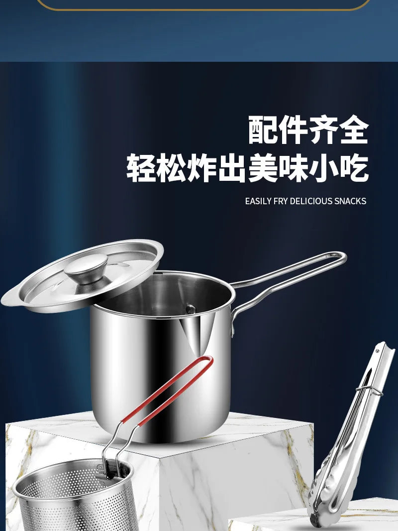 Stainless Steel Deep Fryer – Multifunctional Pot for French Fries and Chicken