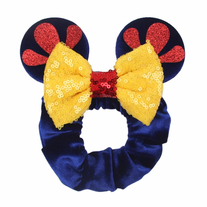Velvet Sequin Mouse Ear Scrunchies – Elastic Hair Accessories for Kids Party