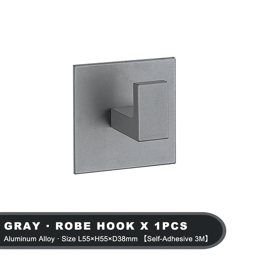 Adhesive Wall Hooks – Heavy Duty Black Hangers for Bathroom and Kitchen