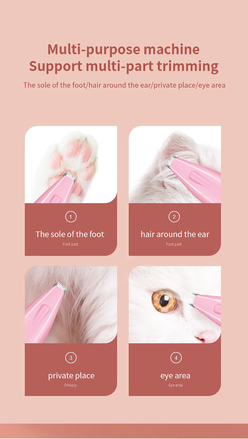 Electric Pet Hair Trimmer – Professional Grooming Tool for Dogs and Cats