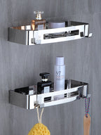 Stainless Steel Corner Shower Shelf – Wall Mounted Organizer for Bathroom Storage
