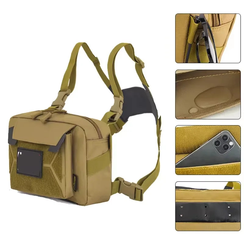 Camo Fishing Tackle Chest Bag – Utility Vest Pack for Outdoor Hunting