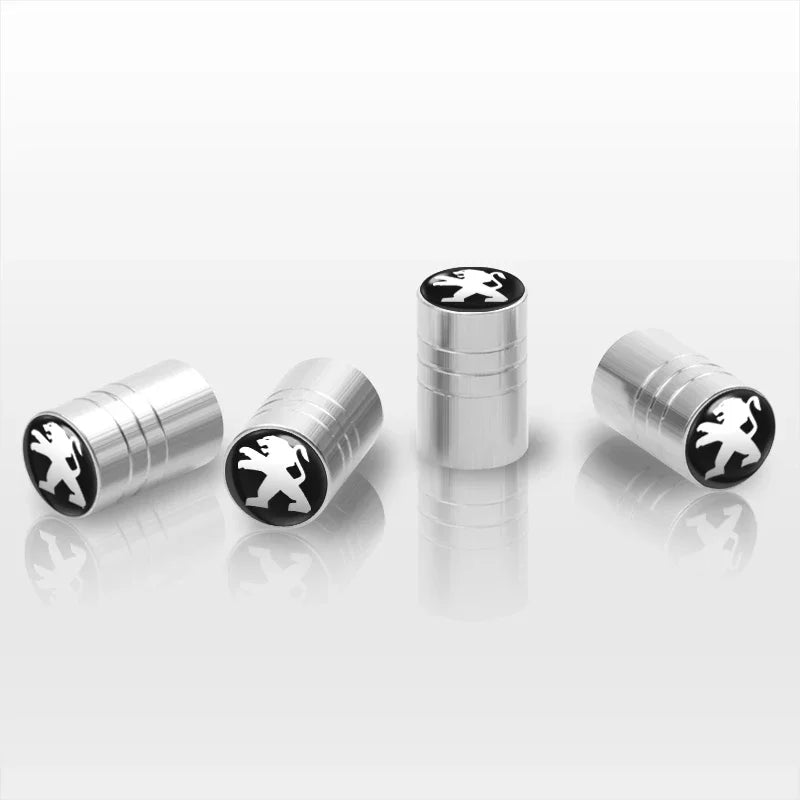 Metal Car Tire Valve Caps – Logo Emblem Decoration for Peugeot Vehicles