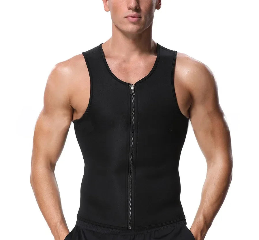 Men's Sauna Tank Top – Compression Body Shaper for Gym Weight Loss