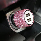 Bling Dual USB Car Charger – Diamond Fast Adapter for Women Interior Decor
