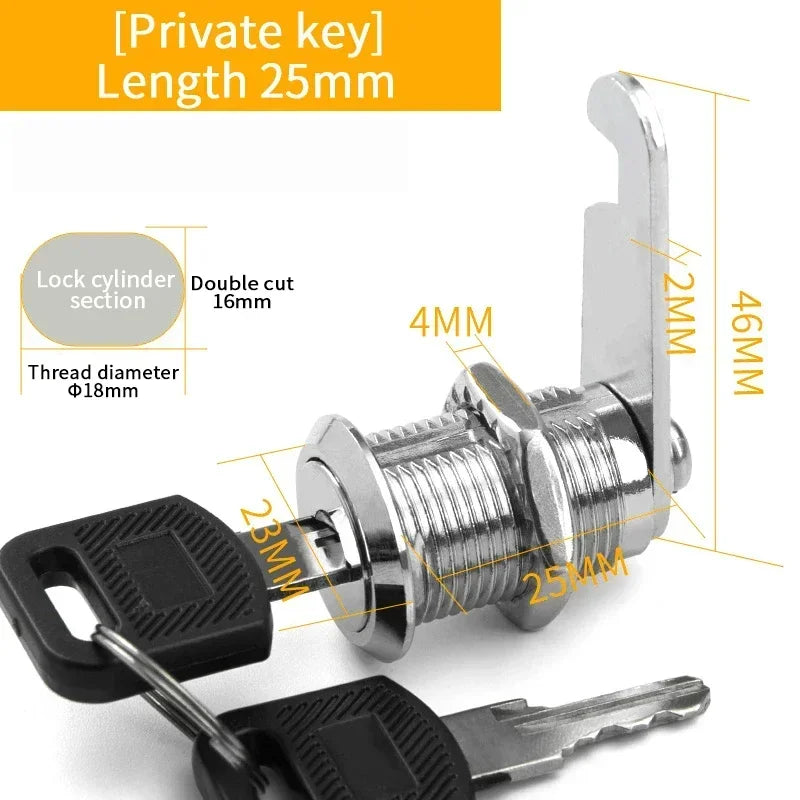 Cam Lock Drawer Cabinet Hardware – Assorted Sizes for Furniture Security