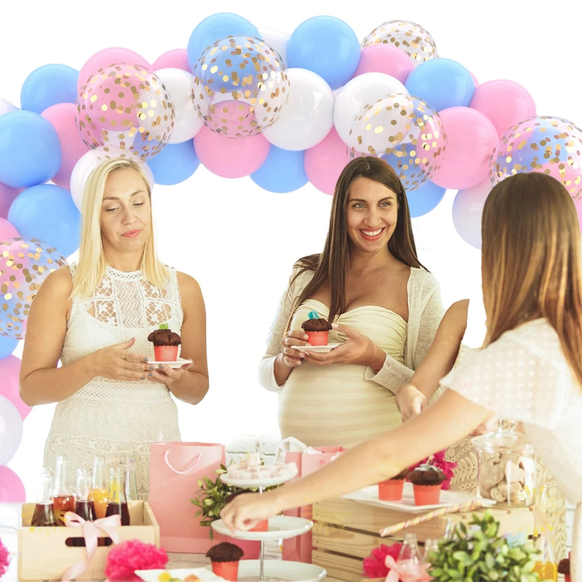 Metallic Pearl and Confetti Balloons – Decorative Latex Set for Party Events