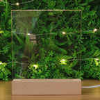 Rectangular Wooden LED Display Base – USB Light Stand for Acrylic Art Decor