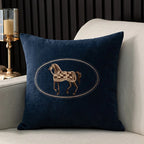 Embroidered Horse Cushion Cover – 45cm Decorative Pillow Case for Home Sofa