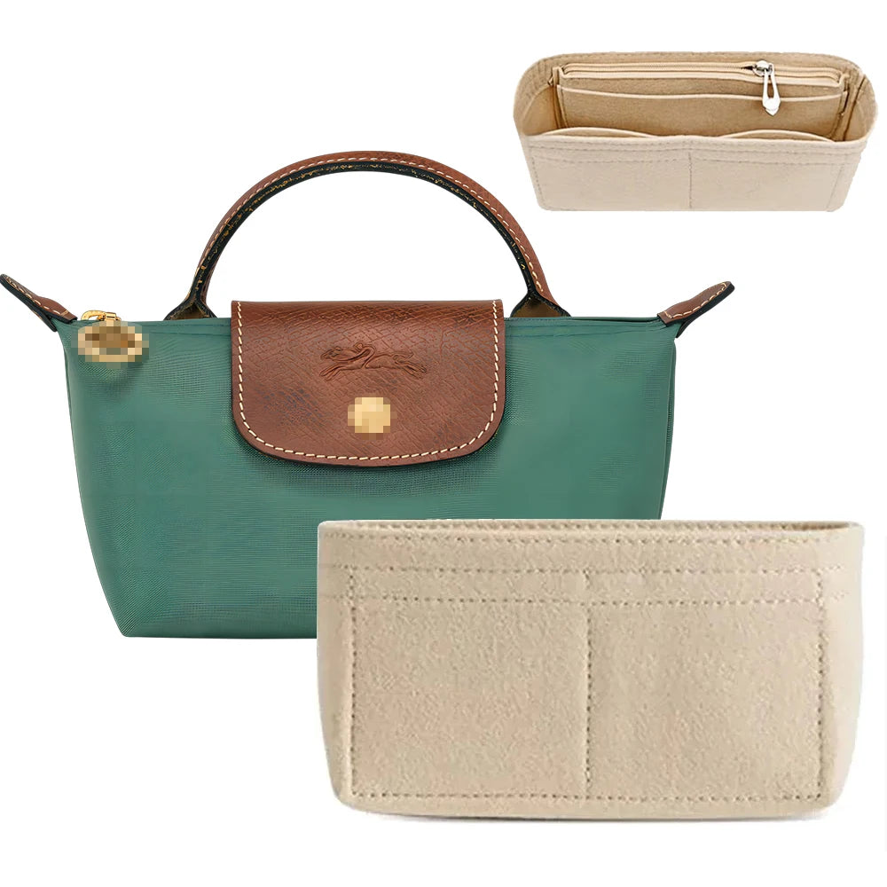 Felt Handbag Organizer – Liner Insert for Longchamp Small Tote Bags