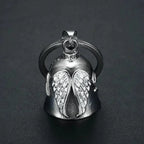 Vintage Jesus Cross Bell Pendant – Religious Biker Necklace for Men