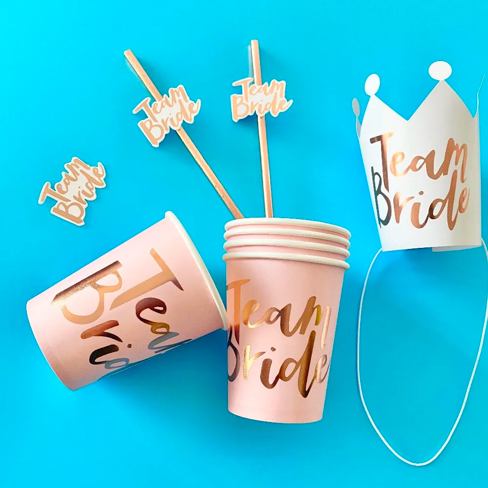 Team Bride Party Kit – Cups and Straws for Bachelorette Photo Props