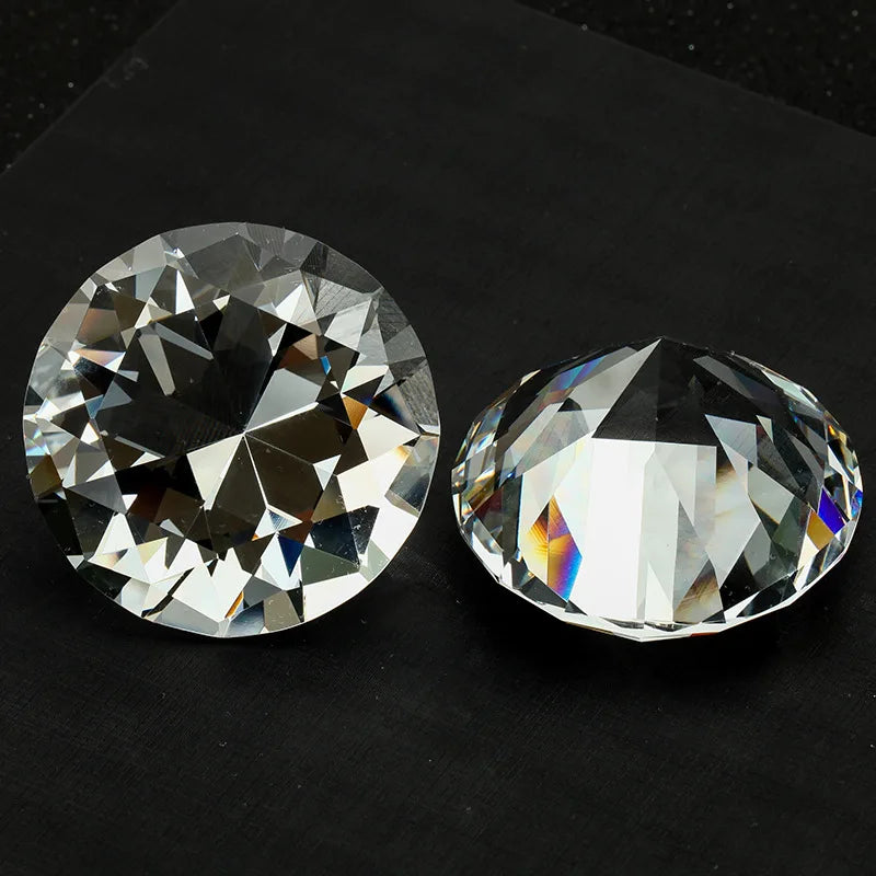 Crystal Diamond Paperweight – Giant Cut Glass Gem for Office Decor Gifts