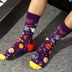 Combed Cotton Crew Socks – Novelty Patterned Casual Apparel for Men and Women