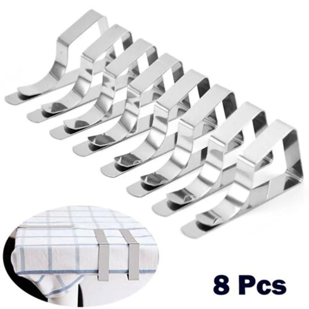 Stainless-Steel Tablecloth Clips – Adjustable Holders for Picnic and Wedding