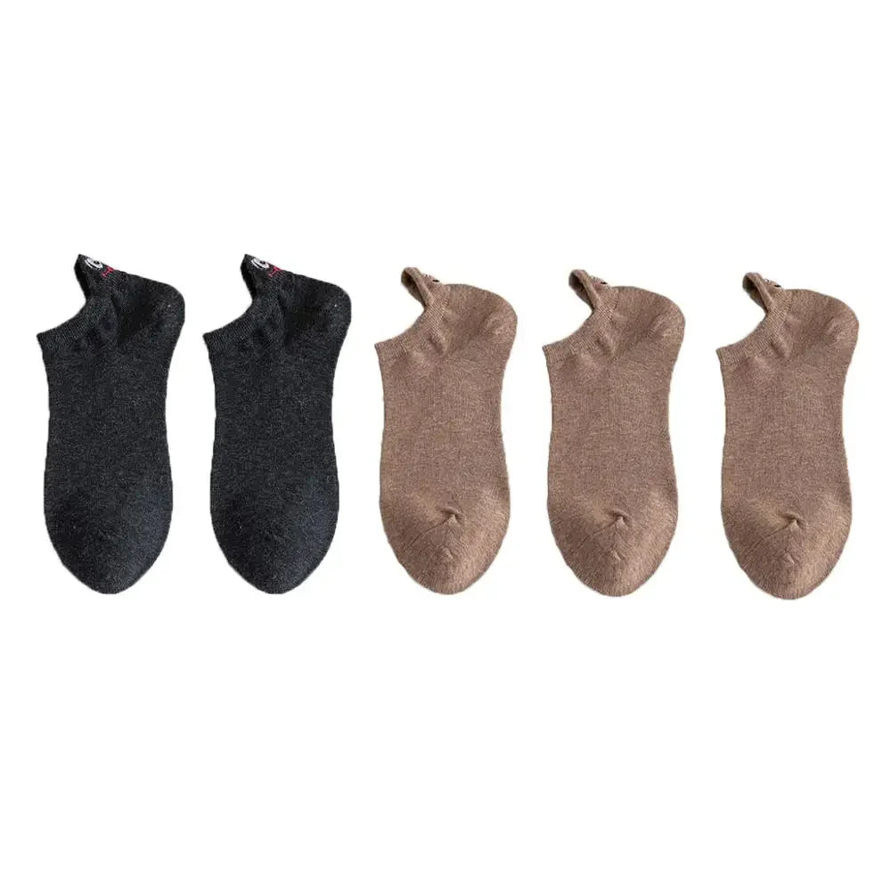 Embroidered Expression Ankle Socks – Kawaii Cotton Fashion for Casual Wear