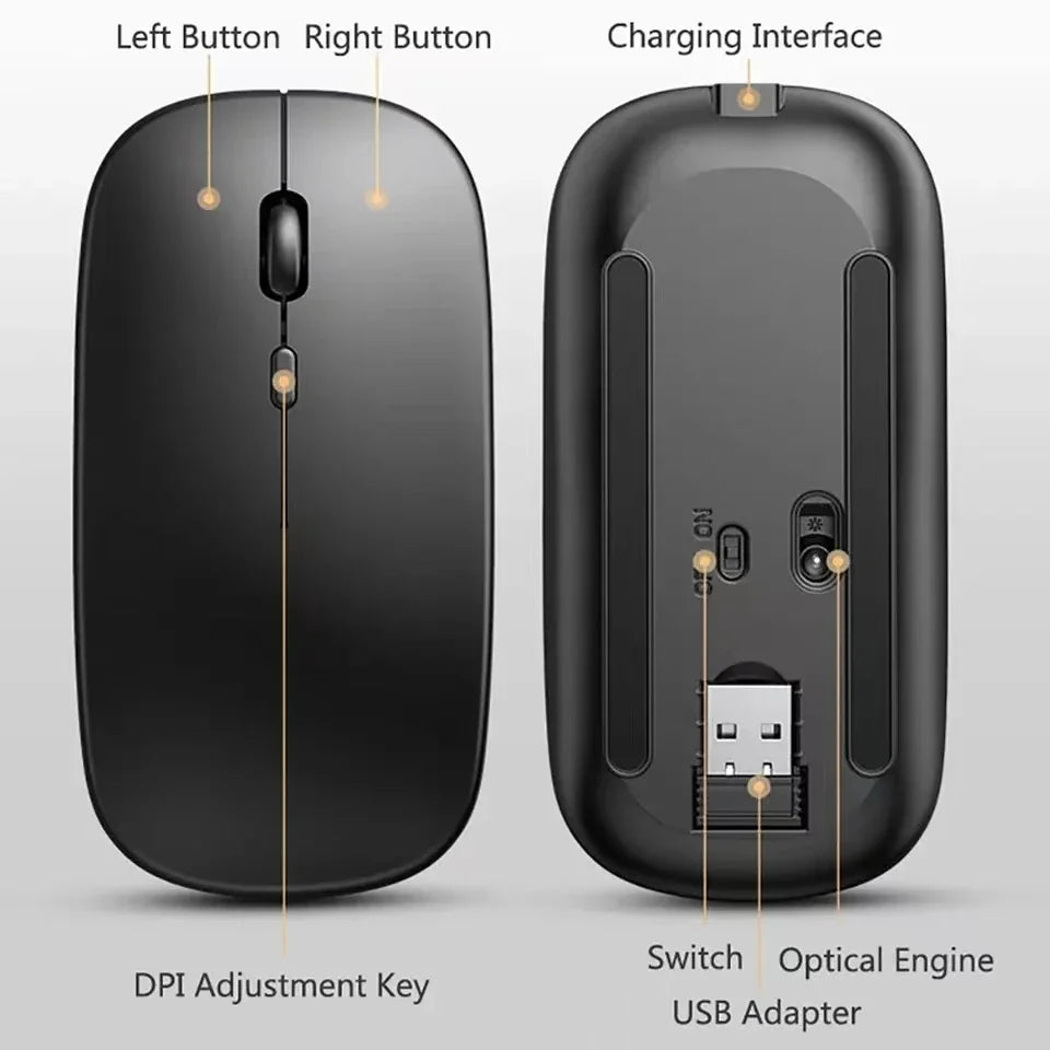 Wireless Gaming Mouse – Dual Mode Ergonomic Rechargeable for PC Laptop Mac