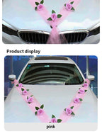 Wedding Car Decoration Kit – Floral Ribbon Set for Bridal Vehicle Layout