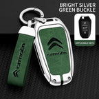 Zinc Alloy Leather Car Key Case – Protective Remote Cover for Citroen Models