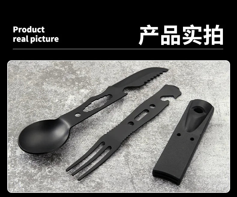 Stainless Steel Camping Knife Set – Multi-functional Cutlery for Outdoor Survival