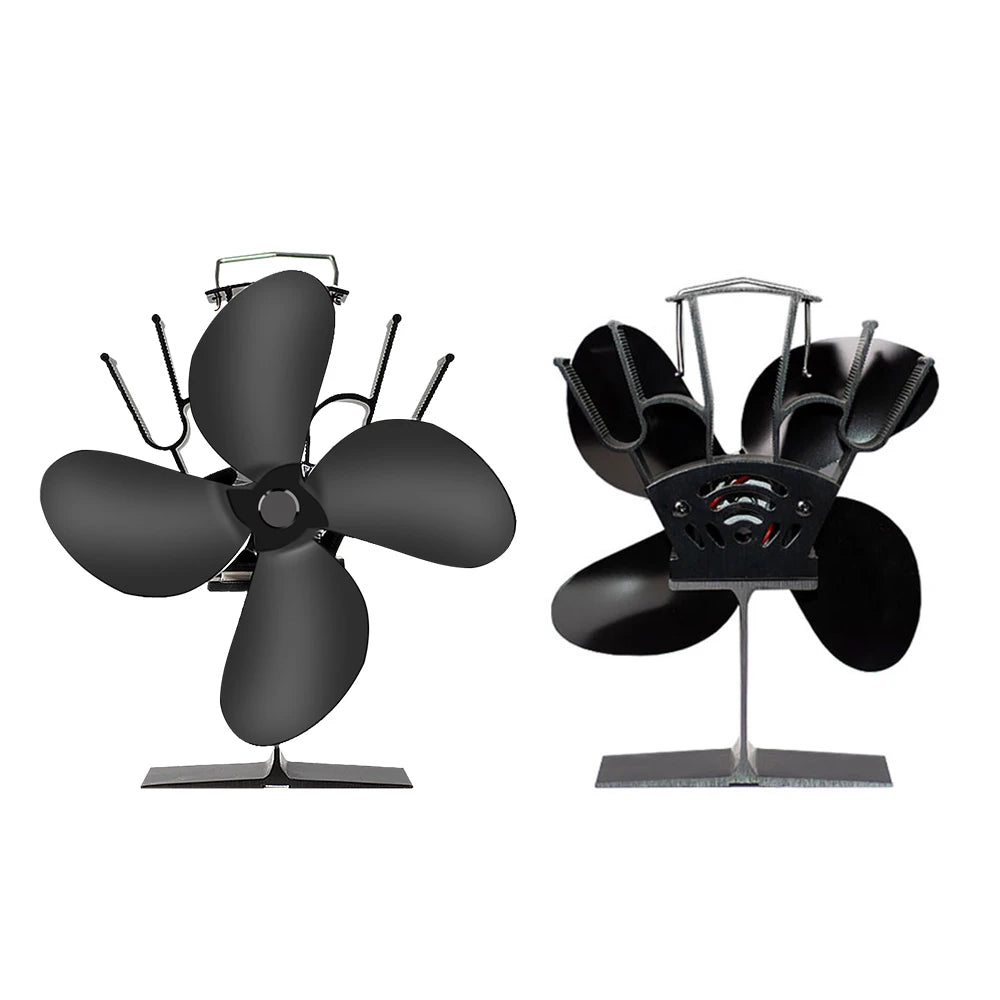 4 Blade Heat Powered Stove Fan – Eco Friendly Wood Burner for Winter Heating