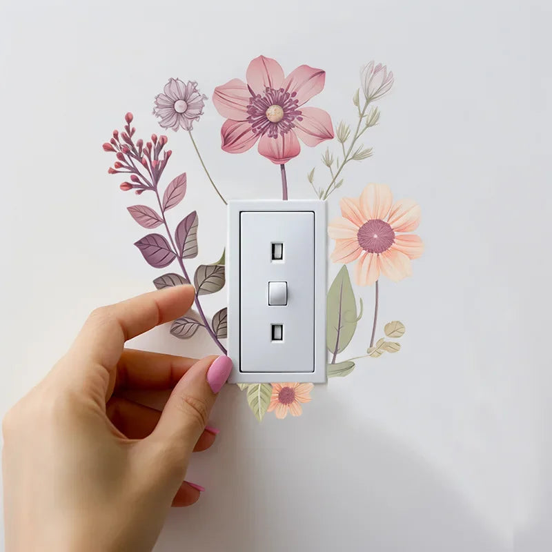 Floral PVC Wall Decal – Removable Waterproof Sticker for Home Decor