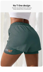 High Rise Yoga Shorts – Two-in-One Athletic Apparel for Gym Running