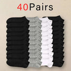 Men's Ankle Boat Socks – Solid Color Sweat-Absorbent Cotton for Business Sport