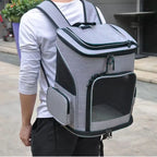 Expandable Pet Carrier Backpack – Breathable Travel Bag for Cats and Dogs