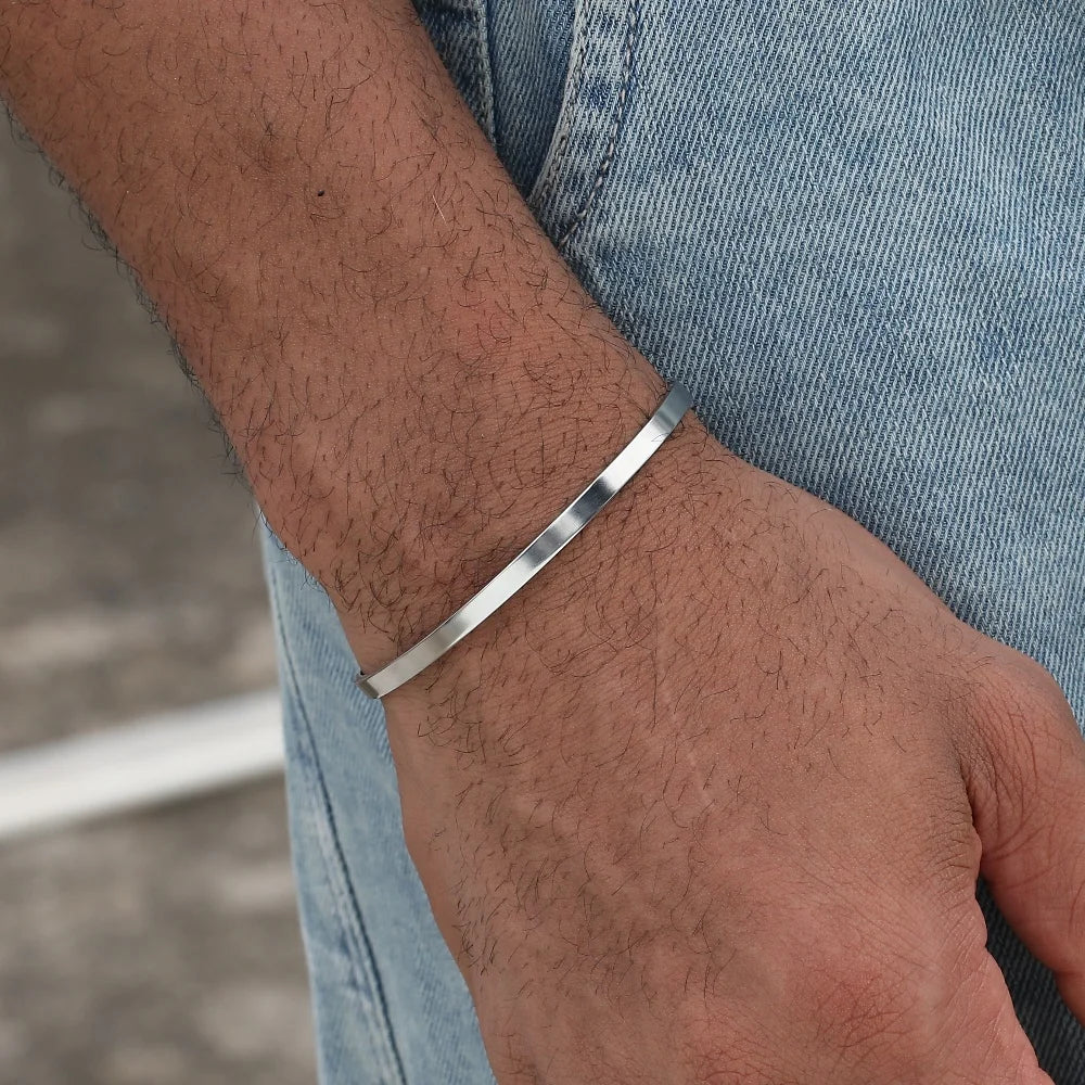 3mm Stainless Steel Cuban Chain Bracelet – Adjustable Hip Hop Men's Jewelry