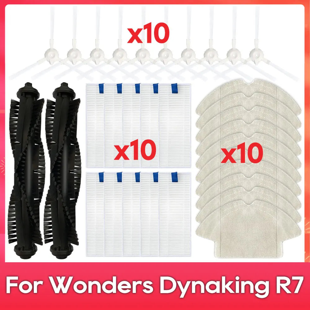 Vacuum Replacement Parts Kit – Main Side Brush Filter Mop for Robotic Vacuums