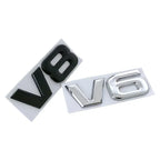 Metal V6 V8 Logo Emblem – Automotive Tailgate Fender Badge for Toyota