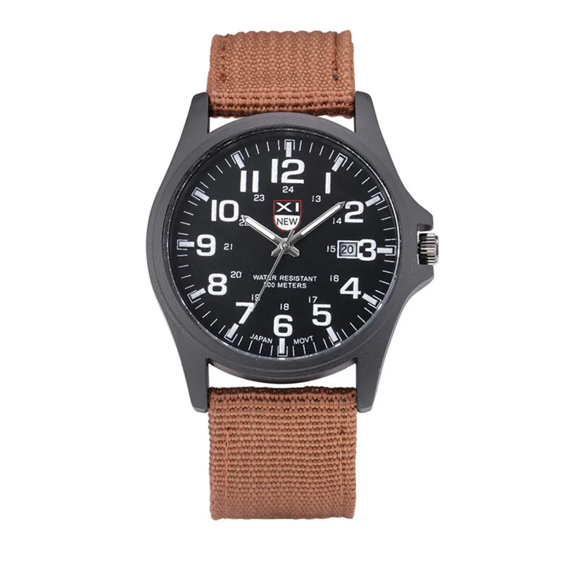 XINEW Nylon Band Quartz Watch – Military Casual Wristwatch for Men