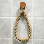 Adhesive Hemp Paper Towel Holder – Wall Mounted Rack for Bathroom Storage