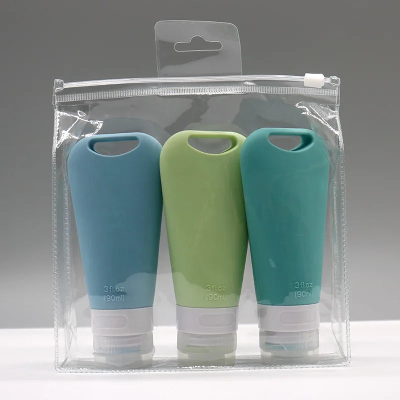 Silicone Travel Dispenser Bottles – Leakproof 90ml Containers for Toiletries