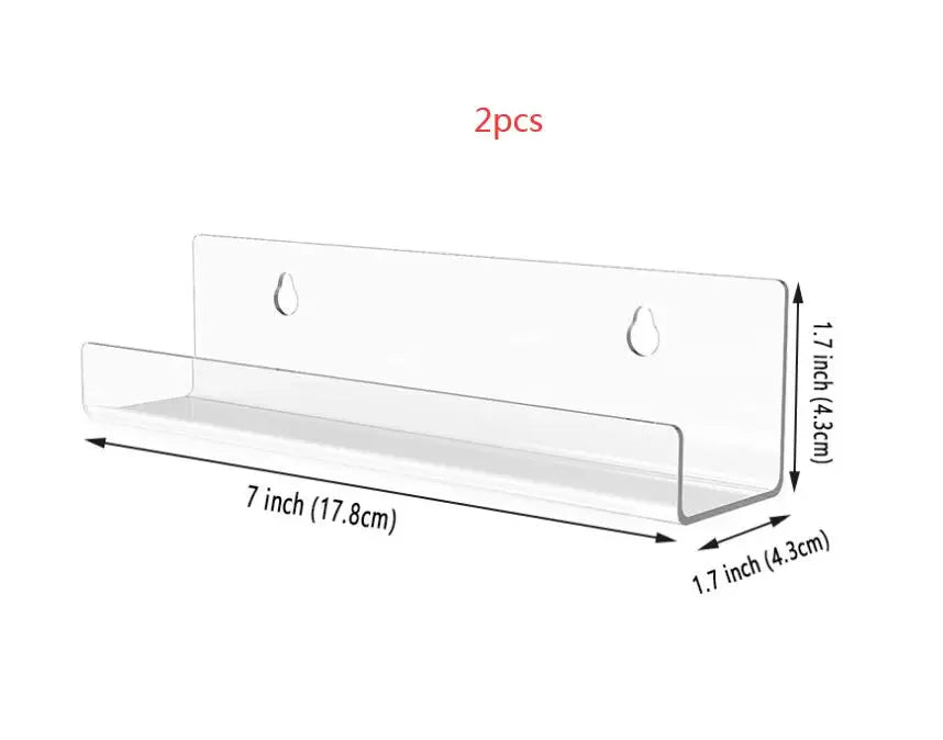 Acrylic Wall-Mounted Record Shelf – Transparent Display for Vinyl Collection